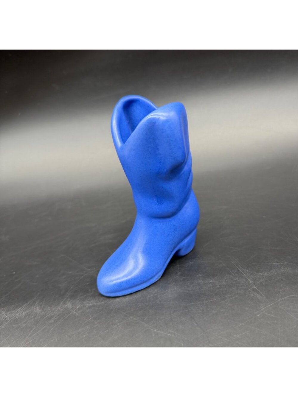 Mid Century Cowboy Boot Planter Wall Pocket Blue Western Decor Vintage Kitsch